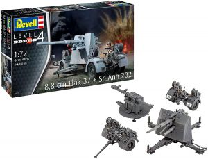 8-8 CM FLAK 37 + SD.ANH.202 -Canhão antiaéreo Flak  1/72 Revell 03325