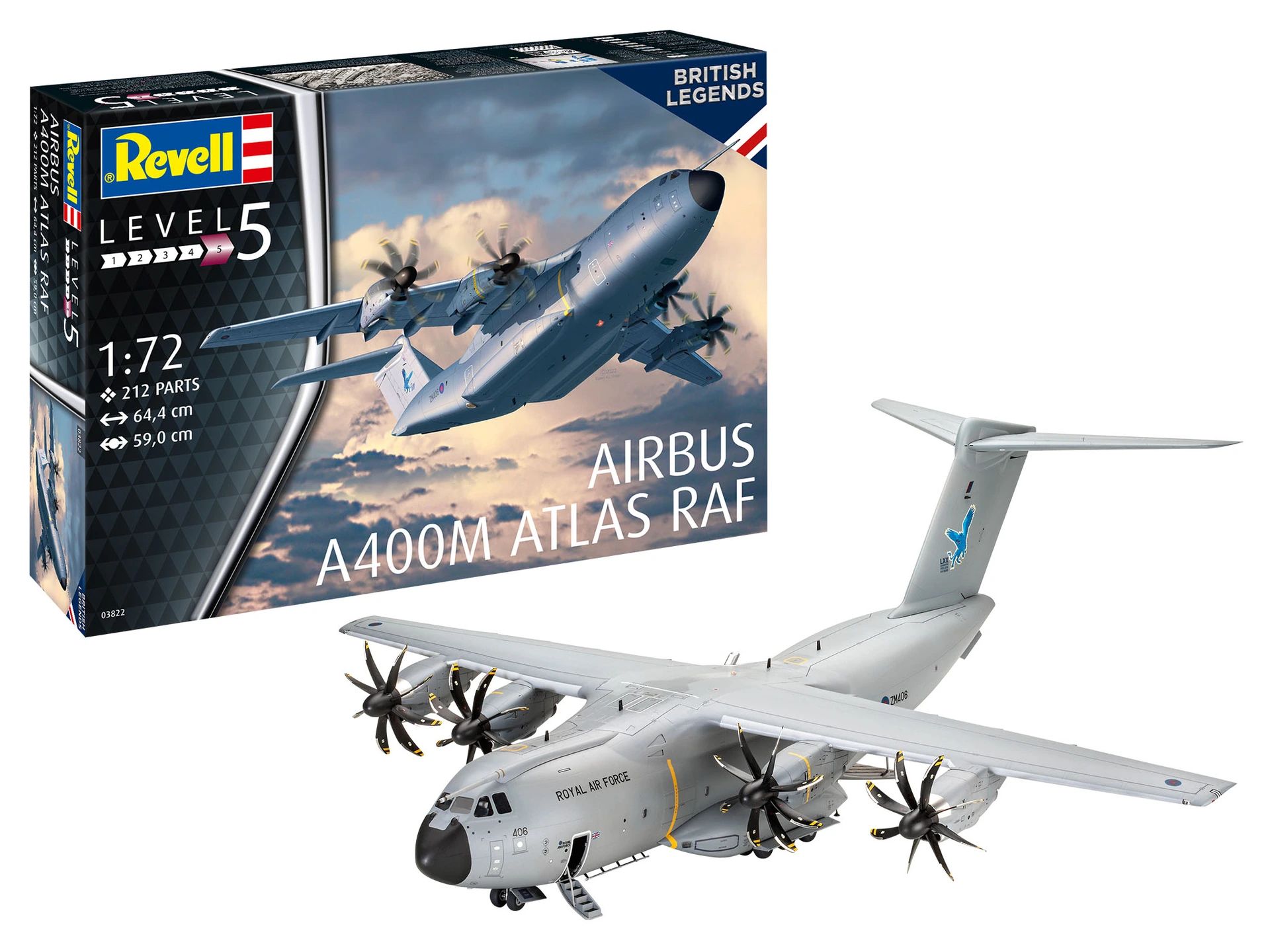 Airbus A400m Atlas Raf 1/72 Kit de Montar Revell 03822