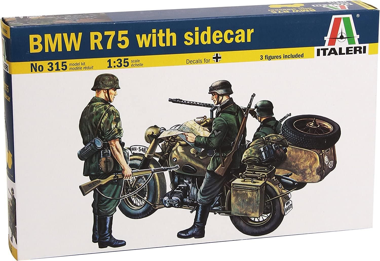 Bmw R75 With Sidecar 1:35 Kit De Montar Italeri 315