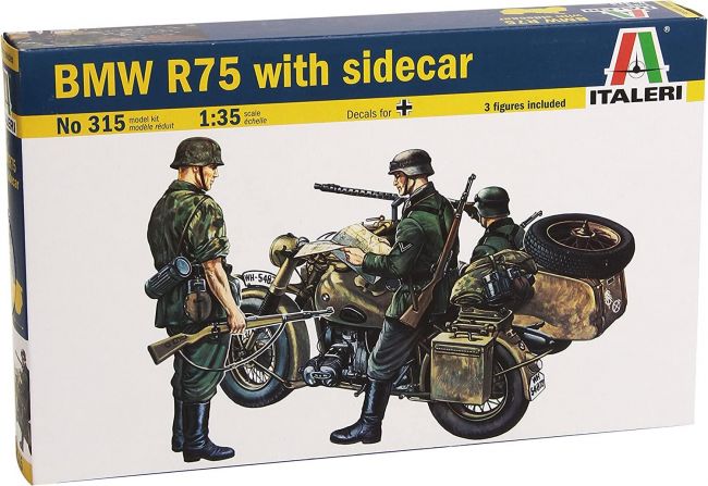 Bmw R75 With Sidecar 1:35 Kit De Montar Italeri 315