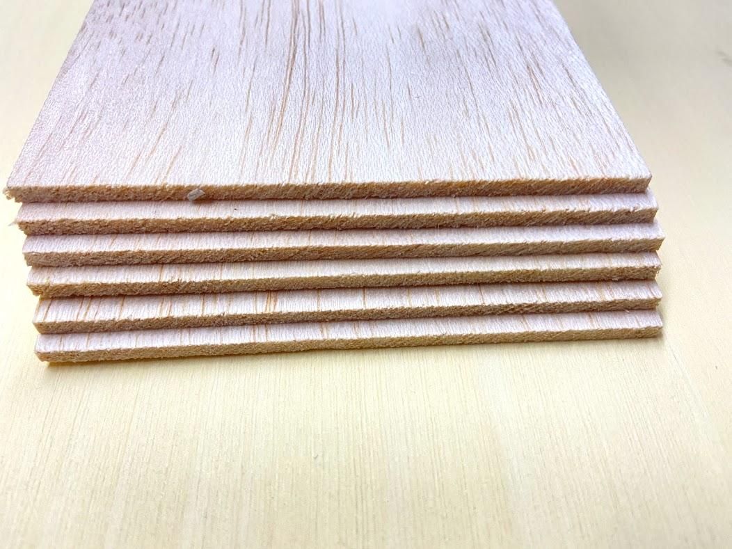 Chapa de Madeira Balsa 1mm X 7,5cm x 50cm lote com 6 unidades