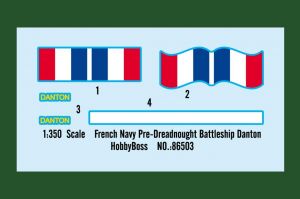 French Navy Pre-Dreadnought Battleship Danton 1/350 Kit Hobby Boss 86503