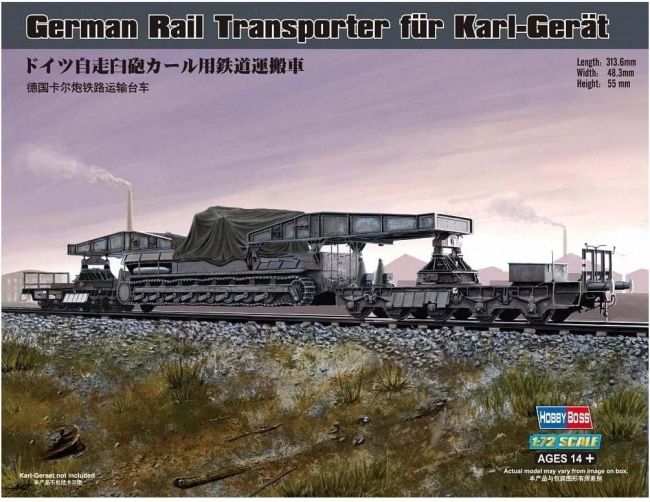  German Rail Transporter for Karl-Geraet 1/72 Kit Hobby Boss 82906