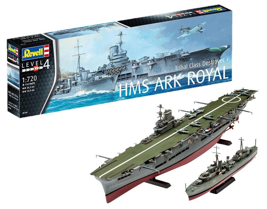 Hms Ark Royal & Tribal Class Destroyer - 1/720 Kit Para montar Revell 05149 