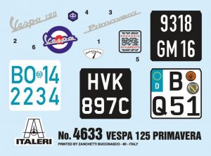 VESPA 125 PRIMAVERA 1/9 kit Para Montar Italeri 4633