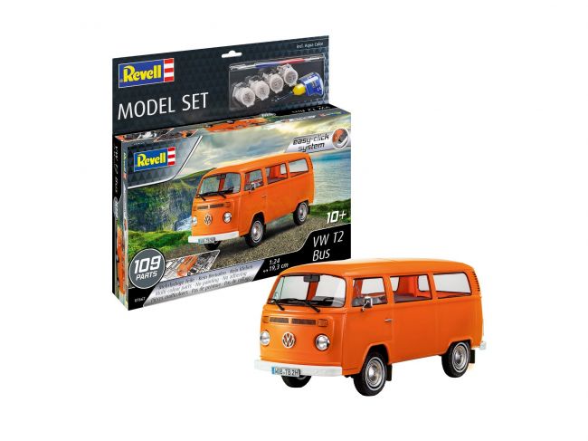 Kombi VW T2 Bus - 1/24 Easy-click Kit Para montar Revell 67667