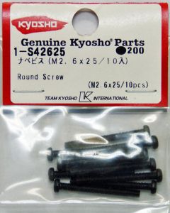 Kyosho 1-S42625  Parafuso Phillips de cabeça redonda rosca fina de 2.6x25mm (10