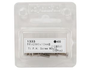 Kyosho 1333 Parafuso Phillips cabeça chata de titânio M3x12mm (10)