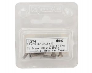 Kyosho 1374 Parafuso allen de cabeça chata de titânio 3x15mm (8)