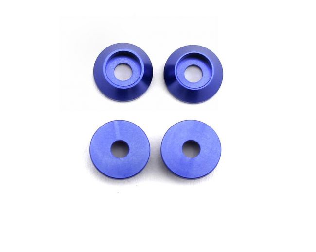 Kyosho W0148 Arruelas de cabeça cônicas de alumínio azul 3mm (4)