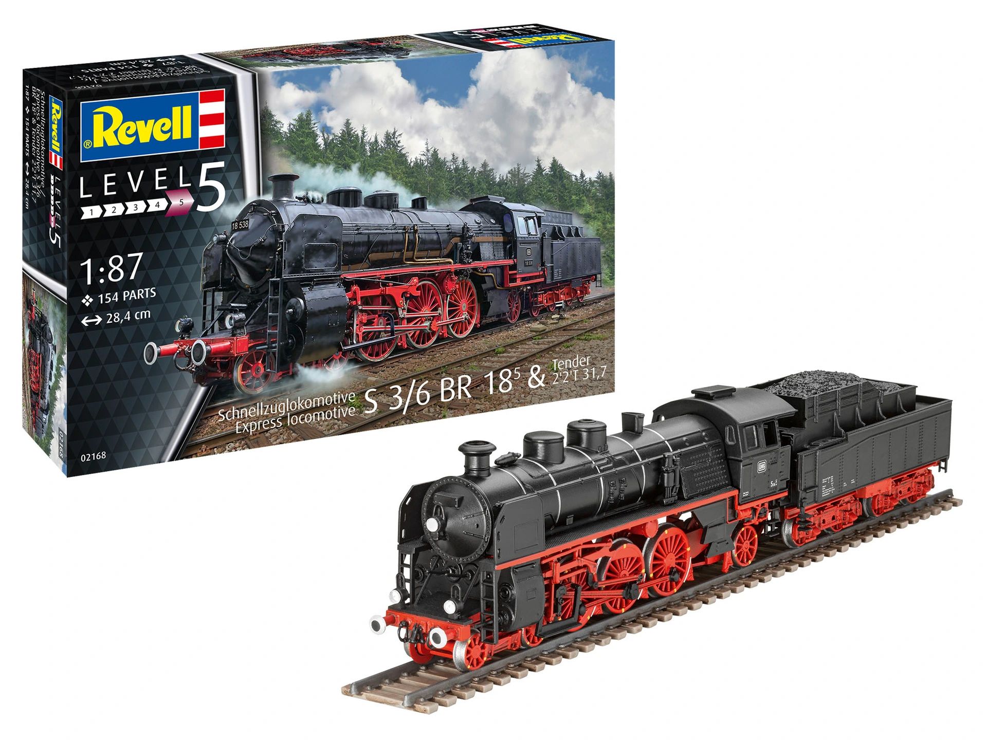 Locomotiva Express S3/6 BR18(5) com Tender 2'2'T 1/87 Kit de Montar Revell 02168