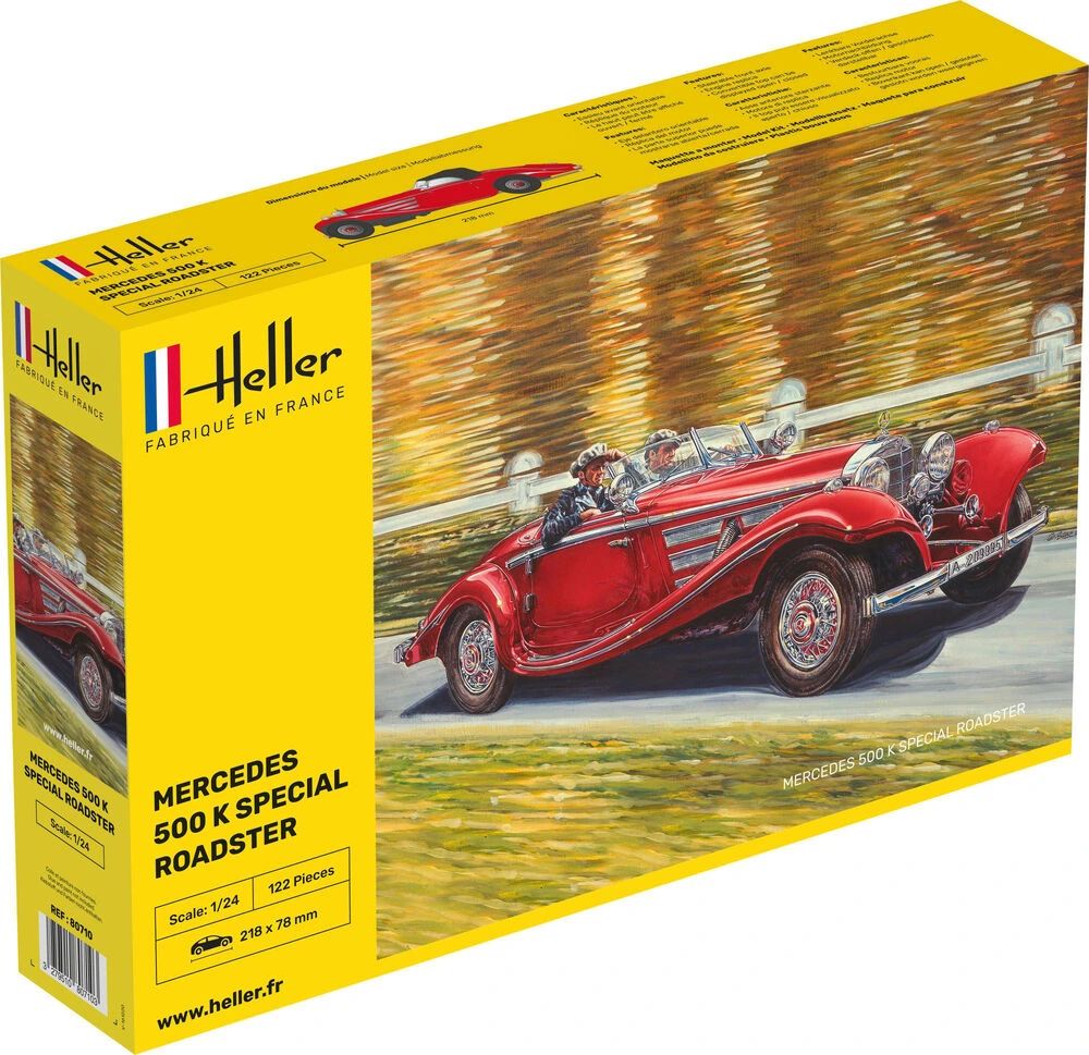 Mercedes 500 K Roadster Especial 1/24 Kit de Montar Heller 80710