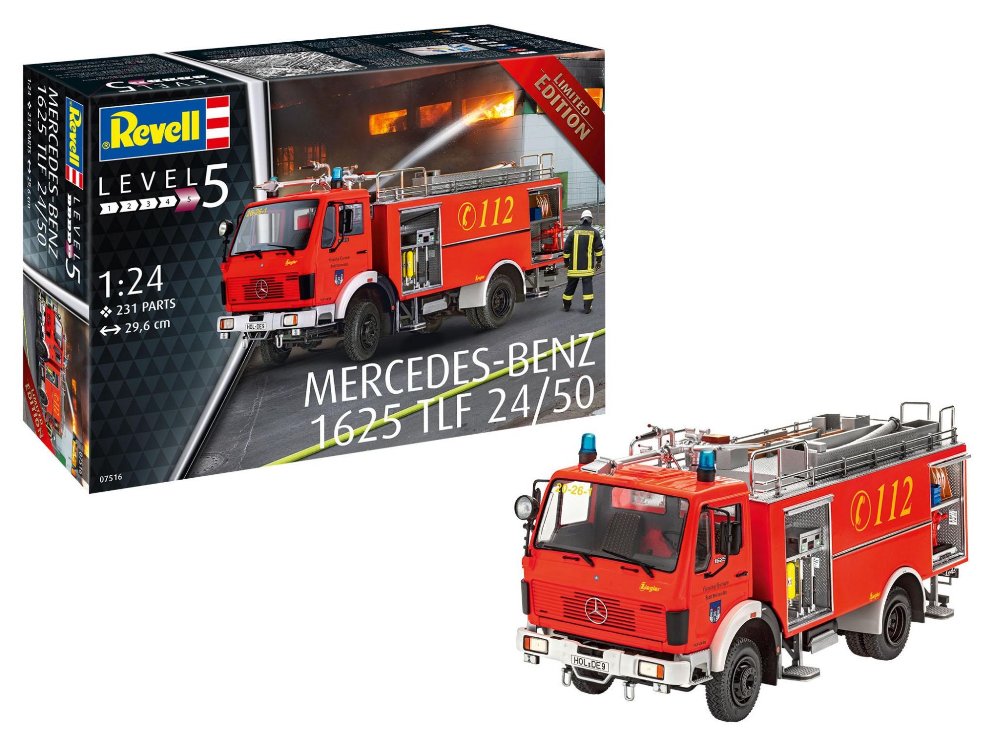 Mercedes-Benz 1625 TLF 24/50 1/24 Bombeiro Kit Montar Revell 07516