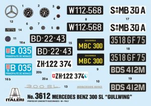 MERCEDES-BENZ 300 SL GULLWING 1/16 Kit de Montar Italeri 3612