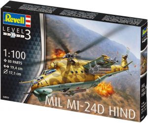 Revell 04951 Mil Mi-24D Hind Soviétivo (1980) - 1/100 kit Para Montar 