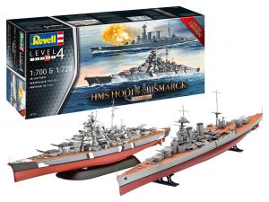 Revell 05174 Set HMS Hood vs. Bismarck - 80o. Aniversário - 1/177 e 1/720 Kit Para Montar