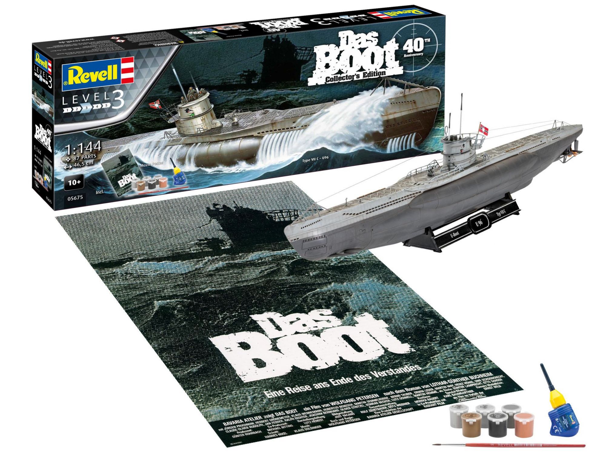 Revell 05675 Das Boot Collectors Edition - 40o. Aniversário - 1/144 Gift Set - kit para montar