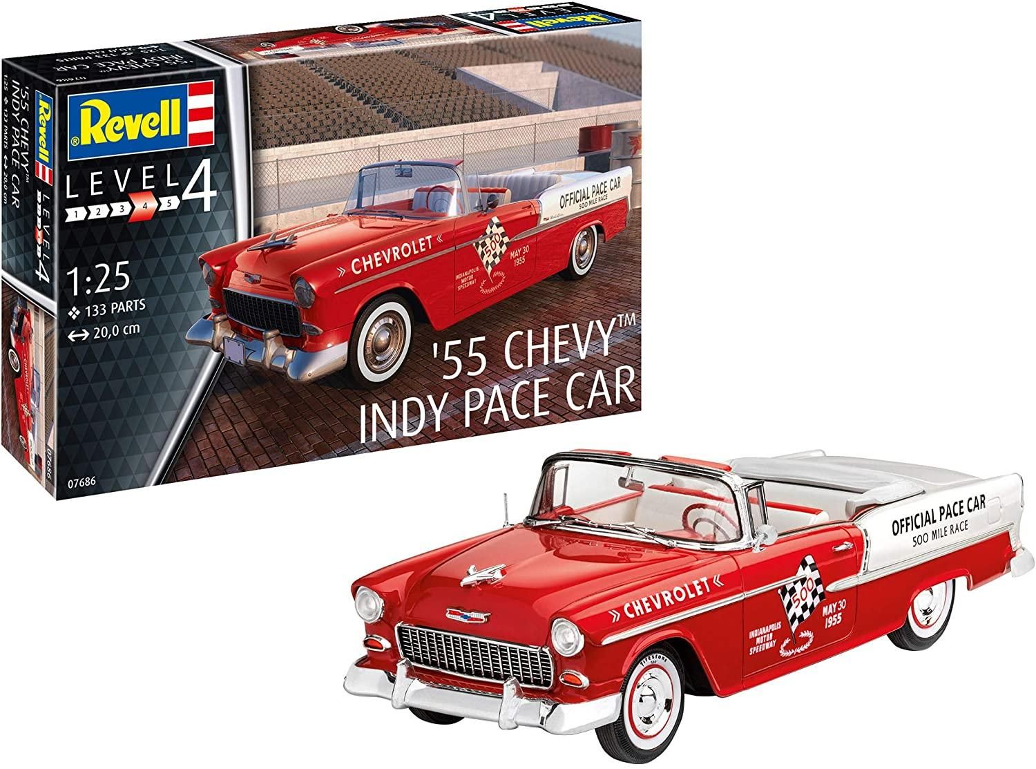 Revell 07686 '55 Chevy Indy Pace Car 1/25 Kit Para Montar 