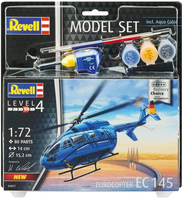 Revell 63877 Ec 145 Builders Choice Model Set Kit Para Montar