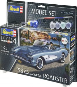 Revell 67037 Model Set Corvette Roadster 1958 - 1/25 Kit Para Montar 