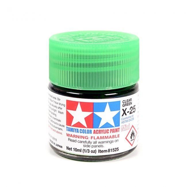 Tinta Tamiya Acrí­lica  X-25 Clear Green 1/3 Oz - 10ml