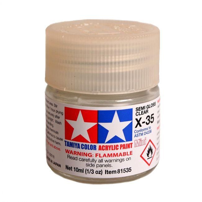 Tinta Tamiya Acrí­lica X-35 Semi Gloss Clear 1/3 Oz - 10ml 81535