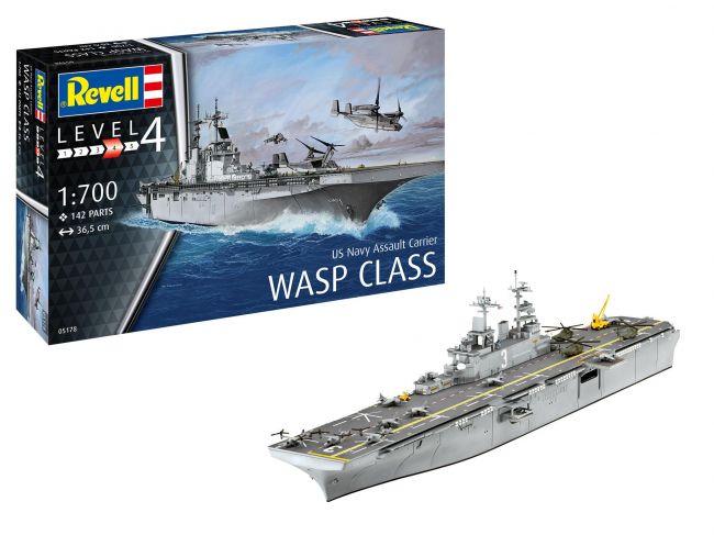 Us Navy Assault Carrier Wasp Class 1/700 Kit Revell 05178