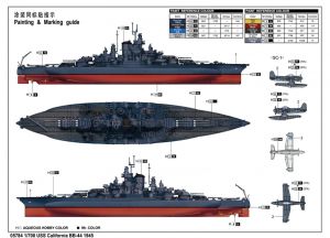 USS California BB-44 1945 1/700 Kit de Montar Trumpeter 05784