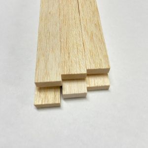 Vareta de Madeira Balsa 6X15mm x 50cm lote com 6 unidades