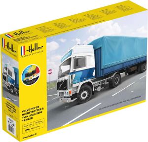 Volvo F12-20 Globetrotter & Twin-Axle Semi trailer 1/32 Kit Heller 57703