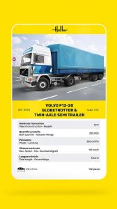 Volvo F12-20 Globetrotter & Twin-Axle Semi trailer 1/32 Kit Heller 57703