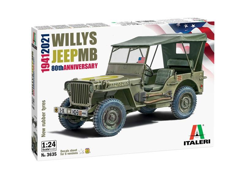 Willys Jeep MB 80th Anniversary 1941-2021 1/24 kit Para Montar Italeri 3635